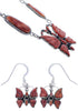 Sterling Silver Butterfly Multicolor Jewelry Link Necklace Set PX37091